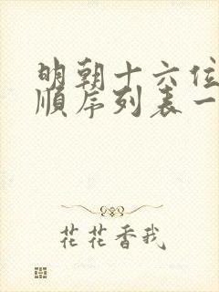 明朝十六位皇帝顺序列表一览表