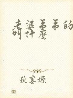 老婆弟弟的老婆叫什么
