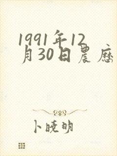 1991年12月30日农历生辰八字