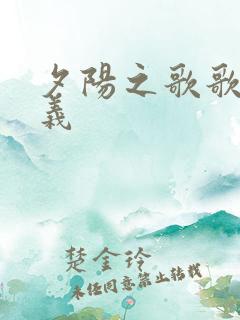 夕阳之歌歌词含义