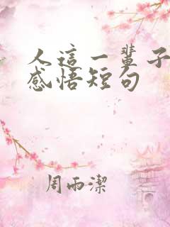 人这一辈子人生感悟短句