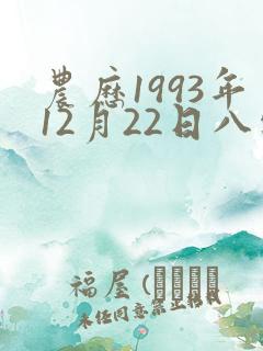 农历1993年12月22日八字算命