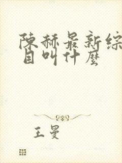 陈赫最新综艺节目叫什么