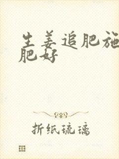 生姜追肥施什么肥好