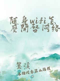 随身wifi怎么开启网络