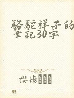 骆驼祥子的读书笔记30字