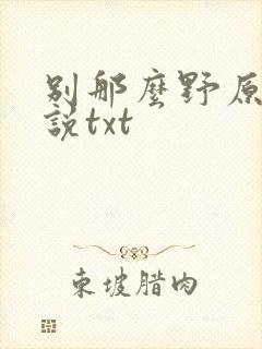 别那么野原著小说txt