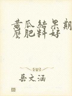 黄瓜结果期施什么肥料好