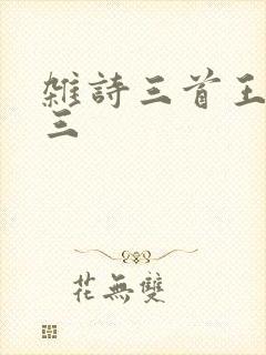 杂诗三首王维其三