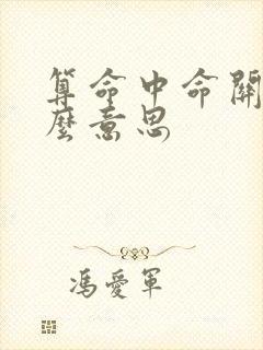 算命中命关是什么意思