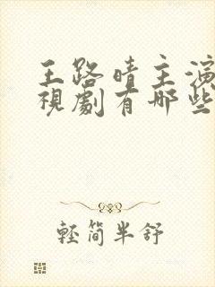 王路晴主演的电视剧有哪些