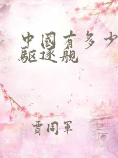 中国有多少导弹驱逐舰