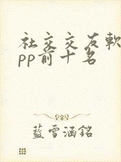 社交交友软件app前十名