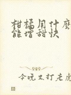 柑橘用什么肥料能增甜快