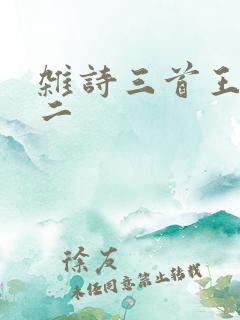 杂诗三首王维其二 杂诗三首王维其二