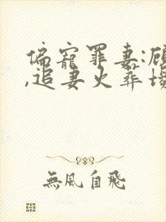 偏宠罪妻:顾少,追妻火葬场