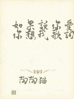 如果说你爱我,你想我歌词 如果说你爱我,你想我歌词