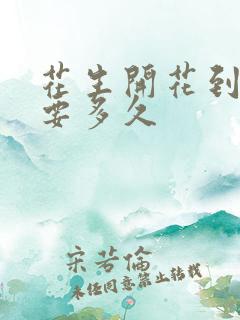 花生开花到结果要多久