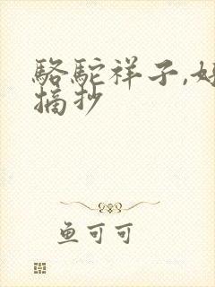 骆驼祥子,好句摘抄
