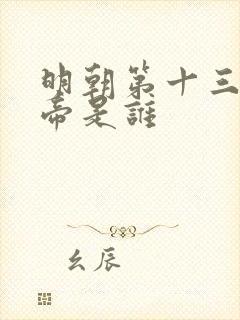 明朝第十三位皇帝是谁