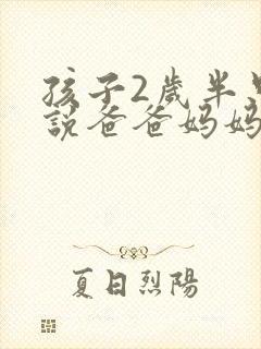 孩子2岁半只会说爸爸妈妈