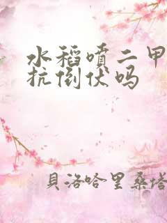 水稻喷二甲四氯抗倒伏吗