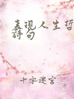 表现人生哲理的诗句