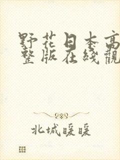 野花日本高清完整版在线观看5