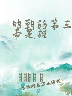 明朝的第三代皇帝是谁