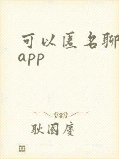 可以匿名聊天的app