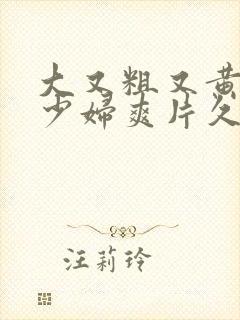 大又粗又黄又爽少妇爽片久久