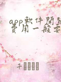 app软件开发费用一般要多少钱