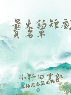 最火的短剧女演员名单