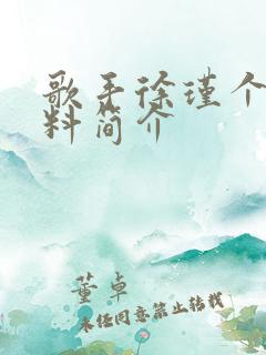 歌手徐瑾个人资料简介