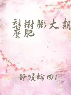 梨树膨大期施什么肥