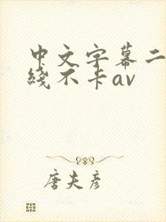 中文字幕二区在线不卡av