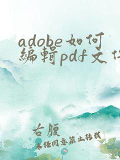 adobe如何编辑pdf文件内容