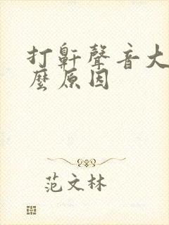打鼾声音大是什么原因