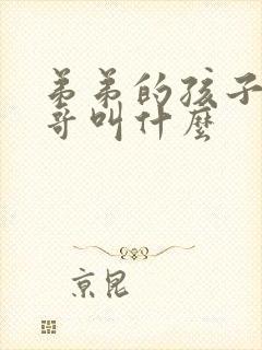 弟弟的孩子管哥哥叫什么