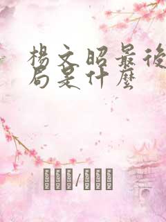 杨文昭最后的结局是什么
