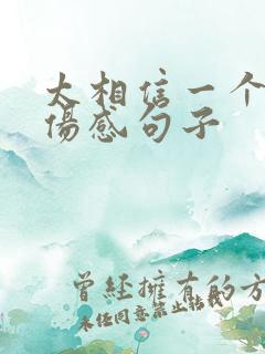 太相信一个人的伤感句子 太相信一个人的伤感句子