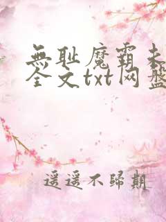 无耻魔霸未删节全文txt网盘