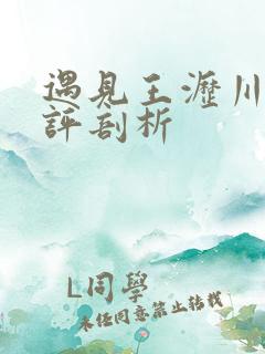 遇见王沥川的剧评剖析