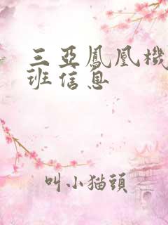三亚凤凰机场航班信息 三亚凤凰机场航班信息