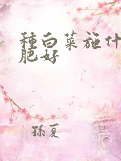 种白菜施什么底肥好