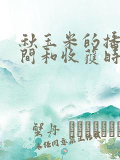 秋玉米的播种时间和收获时间 秋玉米的播种时间和收获时间