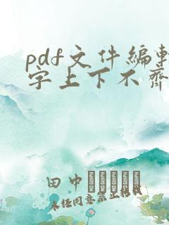 pdf文件编辑字上下不齐