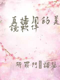 直播用的美颜滤镜软件