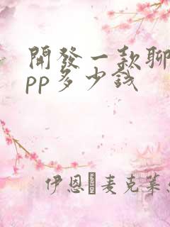 开发一款聊天app多少钱