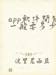app软件开发一般要多少钱